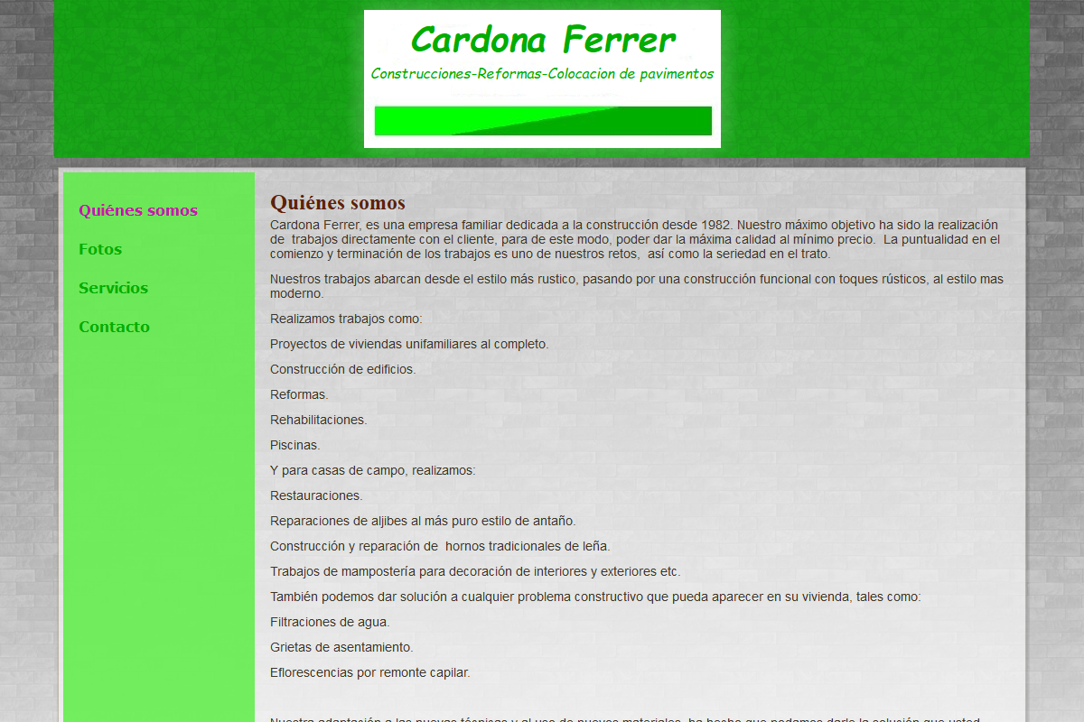 CONSTRUCCIONES CARDONA-FERRER, S.L.