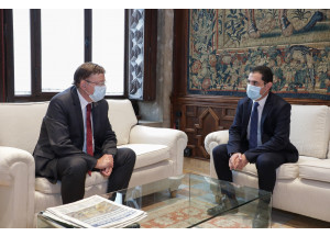 L’alcalde d’Alcoi, Toni Francés es reuneix amb el president de la Generalitat, Ximo Puig