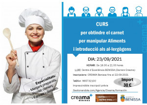 Nova edició del curs en Creama Benissa per a obtenció del carnet per a manipular aliments.