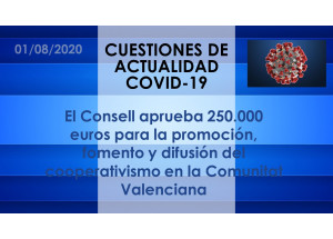 El Consell aprueba 250.000 euros para la promoción, fomento y difusión del cooperativismo en la Comunitat Valenciana