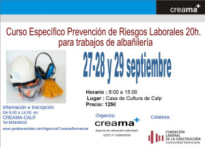 Curso específico de Prevención de Riesgos Laborales de albañilería 20h.