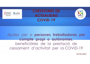 Ajudes  per  a  persones  treballadores  per  compte  propi  o  autònomes,  beneficiàries  de  la  prestació  de  cessament  d’activitat  per  la COVID-19
