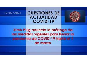 Ximo Puig anuncia la prórroga de las medidas vigentes para frenar la pandemia de COVID-19 hasta el 1 de marzo