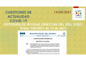 CRITERIS PER LA ASIGNACIÓ DE AJUDES DIRECTES DEL RDL 5/2021
