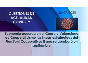 Economía acuerda en el Consejo Valenciano de Cooperativismo las líneas estratégicas del Plan Fent Cooperatives II que se aprobará en septiembre