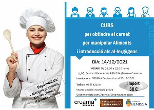 Nova edició del curs en Creama Benissa per a l'obtenció del carnet per a manipular aliments.