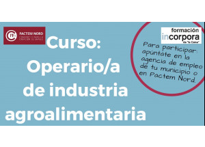 CURSO INCORPORA: OPERARIO/A DE INDUSTRIA AGROALIMENTARIA