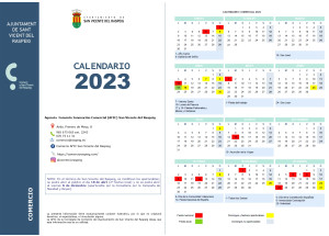 CALENDARI COMERCIAL SANT VICENT DEL RASPEIG 2023