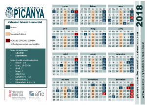Calendario Comercial 2018 de Picanya